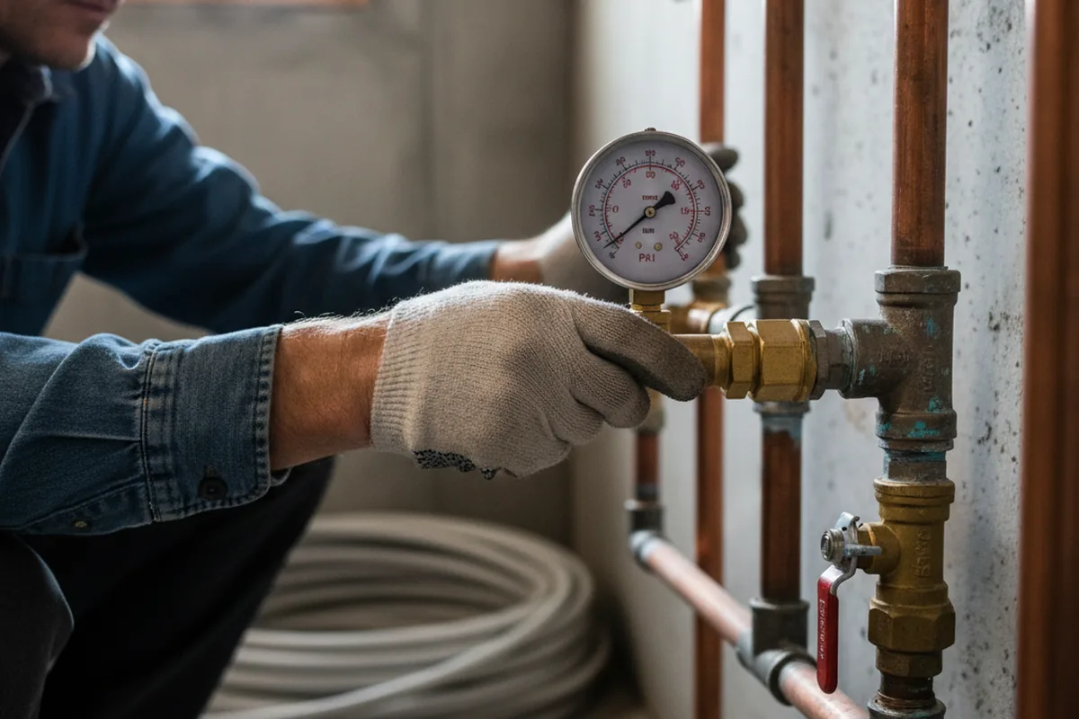Pressure testing a repaired line during Water Line Repair in Oak Creek